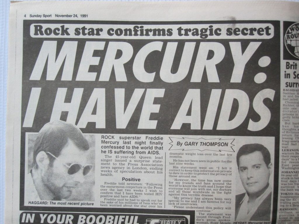 declaratie ca are HIV - Freddie Mercury